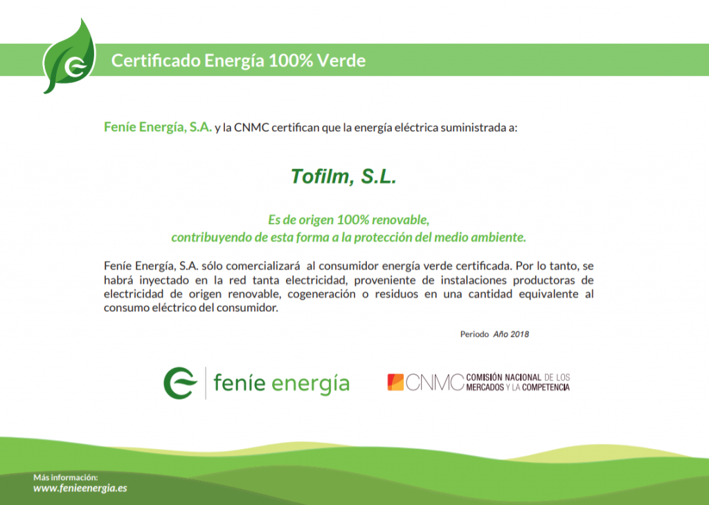 certificado tofilm
